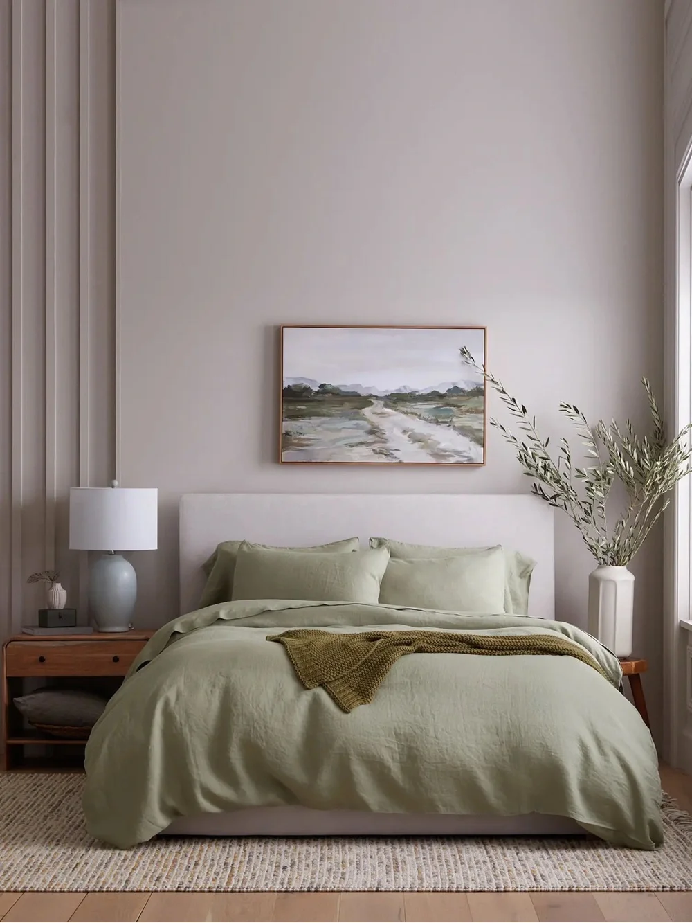 QUINCE European Linen Duvet Cover Set King/Cal King Willowleaf 0557